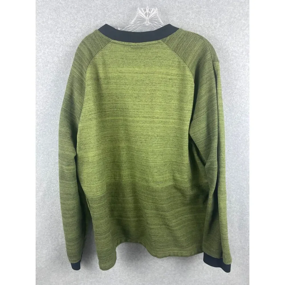 Nike Advance 15 Knit Jacket Men's‎ 2XL Green Full Zip Striped Long Sleeve 837008